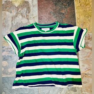 THE GREAT striped boxy crop size 0 /xs